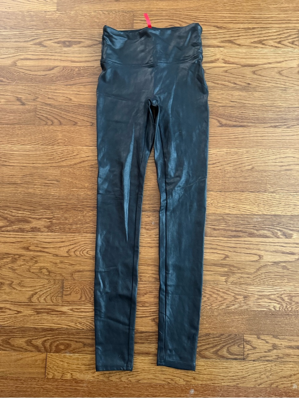 SPANX Black Faux Leather-Look Leggings. 
Women’s small